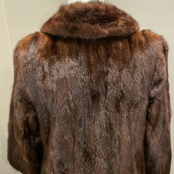 Vintage Brown Mink Long Fur Coat Mark Perlman’s - Picture 4 of 10